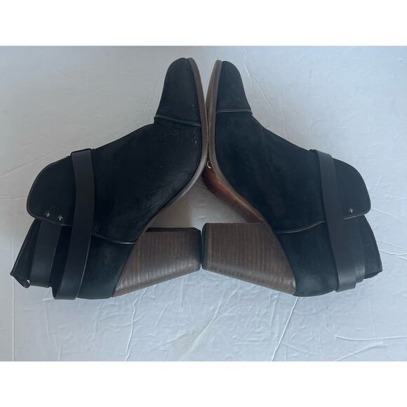 Rag & Bone Black Suede Leather Almond Toe Ankle Bootie Boots Block Heel Sz 11 - Picture 4 of 11